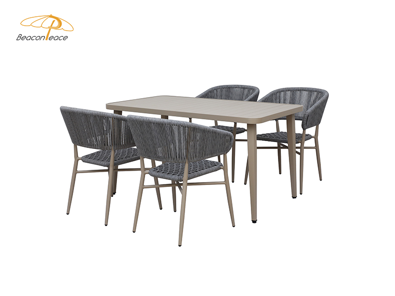 Outdoor Aluminum Rope Dining Set