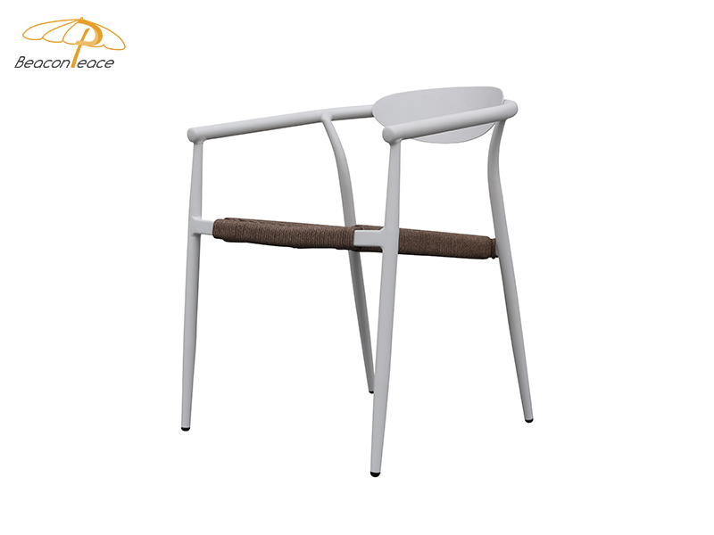 white aluminium chair